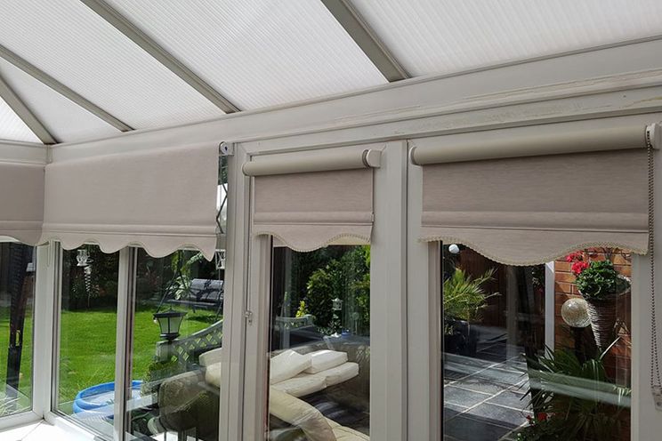 Perfect Fit blinds installed in a conservatory